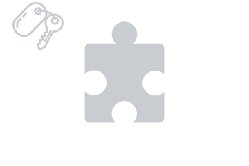 Graues Puzzleteil mit Icon Schlüssel